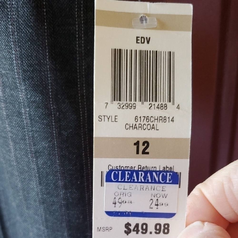 Charter Club Black and Gray Boot Cut Flare Pants Katherine Fit Size 12 - Picture 4 of 10
